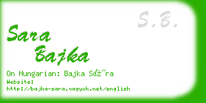 sara bajka business card